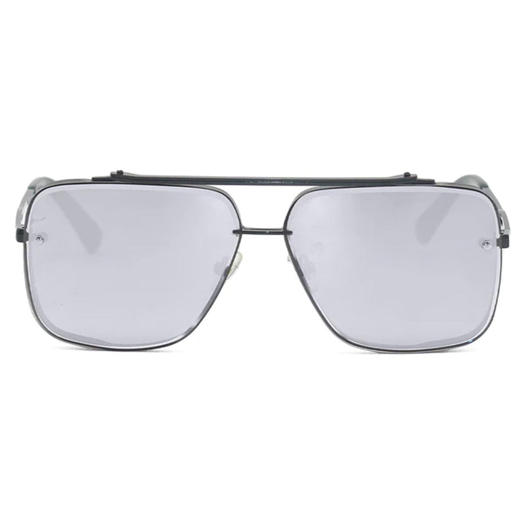 TopFoxx Bella Chrome Black Oversized Square Aviator Sunglasses