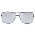 TopFoxx Bella Chrome Black Oversized Square Aviator Sunglasses