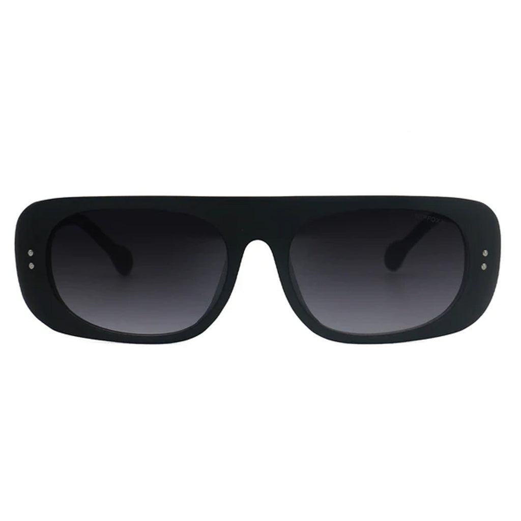 TopFoxx Claim It Black Rectangular Wrap Sunglasses