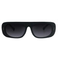 TopFoxx Claim It Black Rectangular Wrap Sunglasses