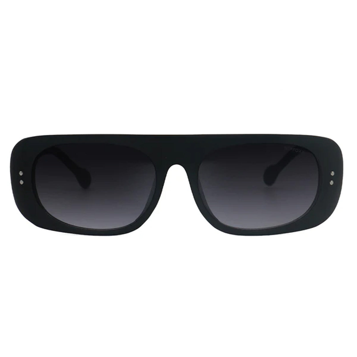 TopFoxx Claim It Black Rectangular Wrap Sunglasses