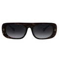 TopFoxx Claim It Black Tortoise Rectangular Wrap Sunglasses