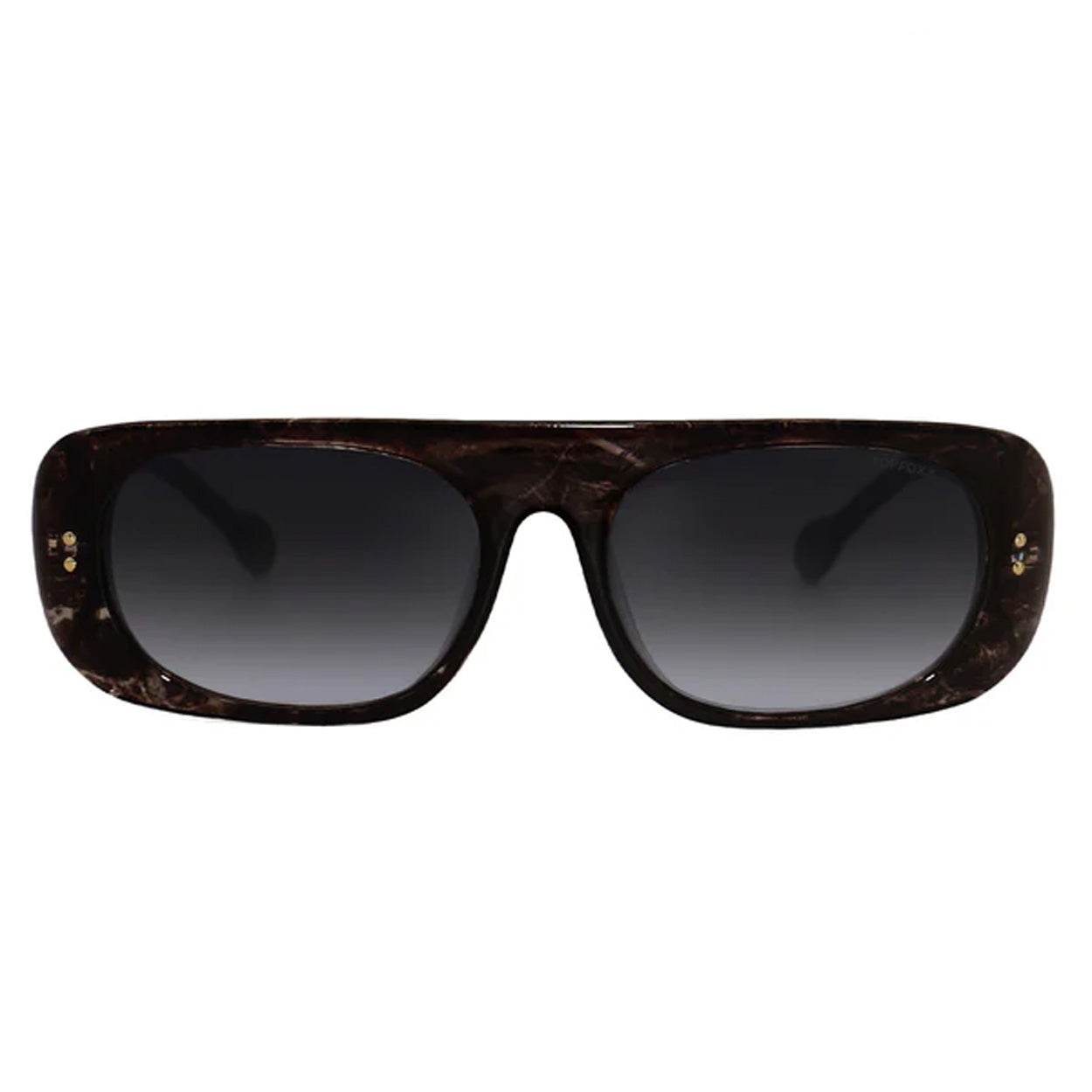 TopFoxx Claim It Black Tortoise Rectangular Wrap Sunglasses