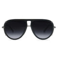 TopFoxx Ivy Luxe Black Tangle-Free Round Aviator Sunglasses