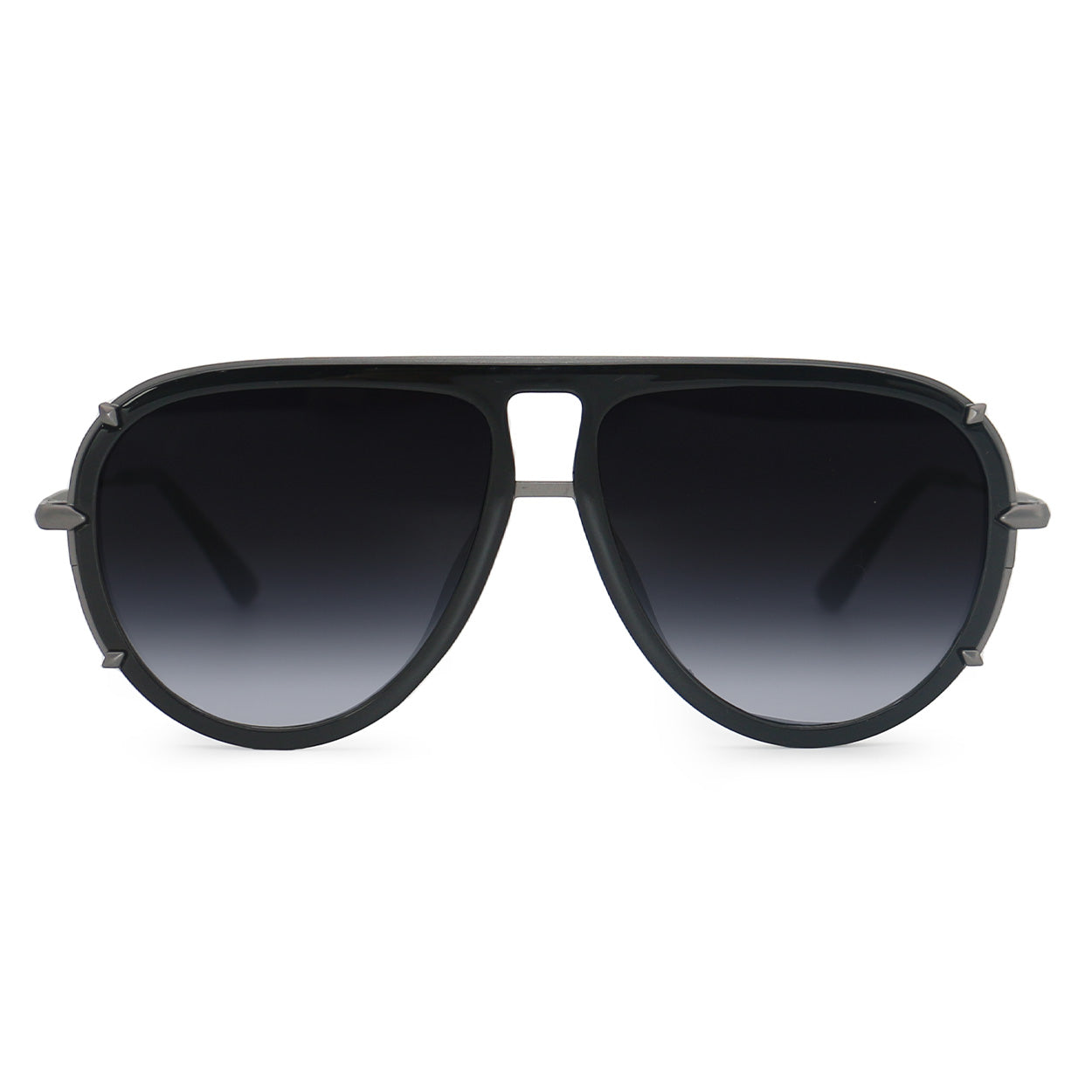 TopFoxx Ivy Luxe Black Tangle-Free Round Aviator Sunglasses