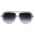 TopFoxx Ivy Luxe Clear Black Tangle-Free Round Aviator Sunglasses