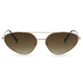 TopFoxx Lucky Star Faded Brown & Gold Cat Eye Aviator Sunglasses