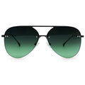 TopFoxx Smaller Megan 2 Dark Green Metal Aviator Sunglasses