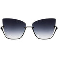 Vixen - Black Lens Black Frame Metal Cateye Sunglasses