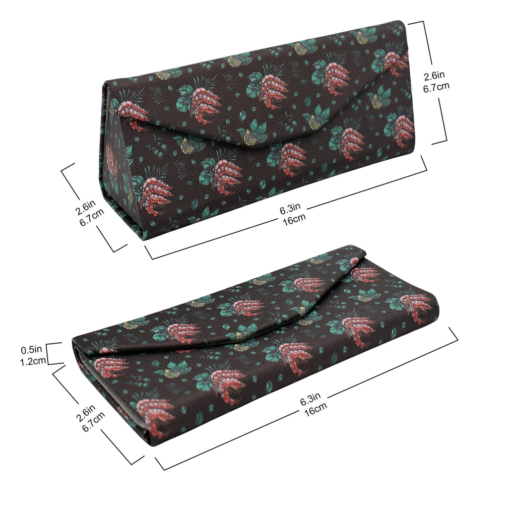 Shrimp Print Vegan Leather Glasses Case