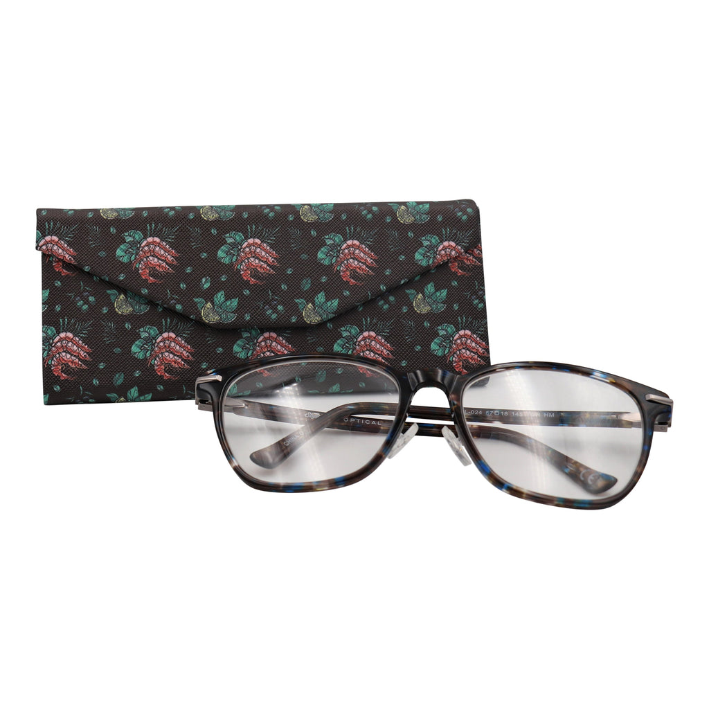Shrimp Print Vegan Leather Glasses Case