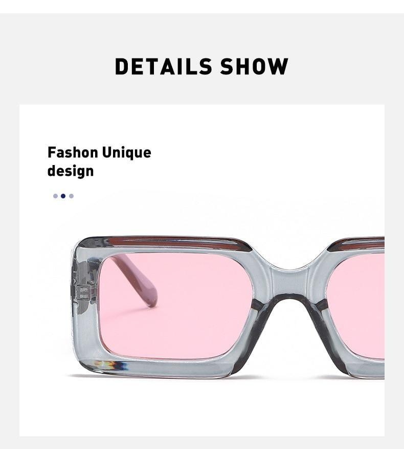 Stevvex Small Vintage Rectangle Sunglasses – UV400 Lightweight