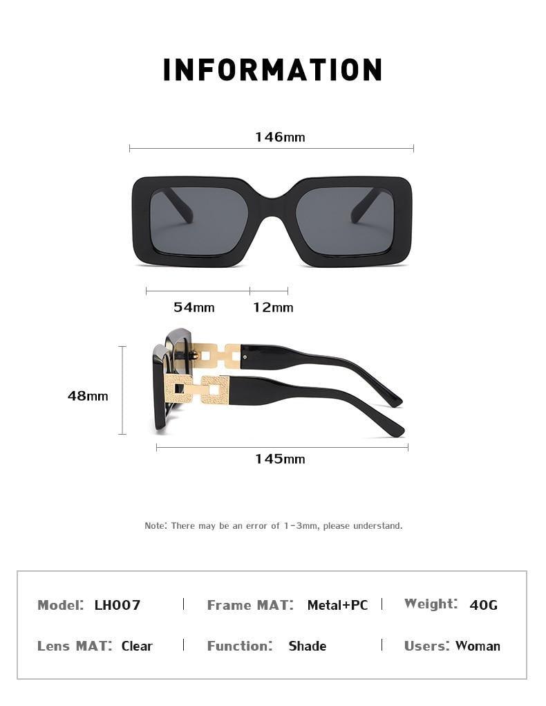 Stevvex Small Vintage Rectangle Sunglasses – UV400 Lightweight