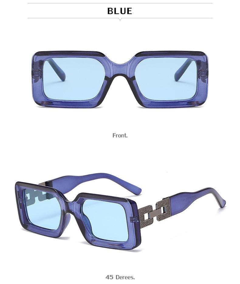 Stevvex Small Vintage Rectangle Sunglasses – UV400 Lightweight