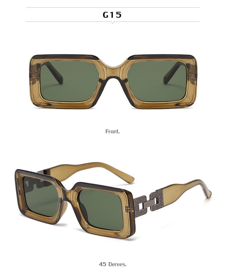 Stevvex Small Vintage Rectangle Sunglasses – UV400 Lightweight