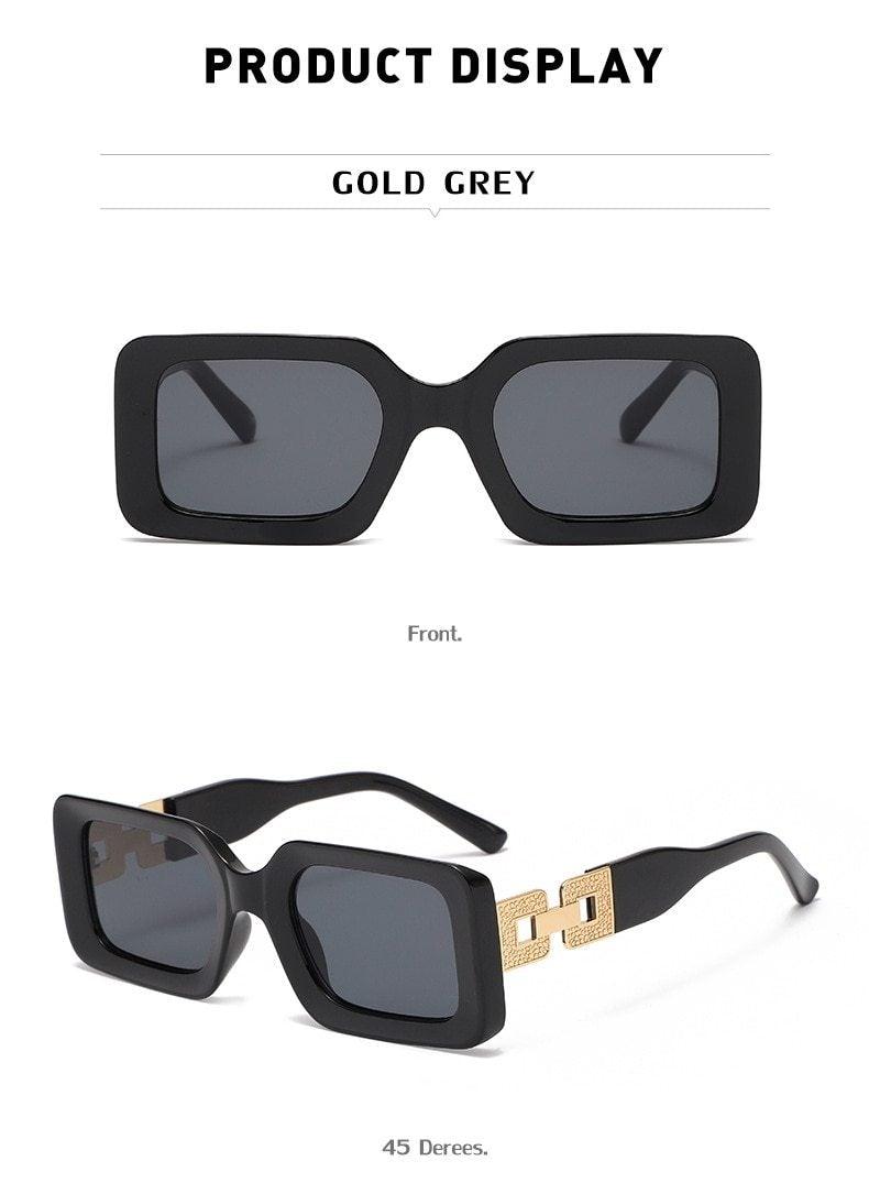 Stevvex Small Vintage Rectangle Sunglasses – UV400 Lightweight