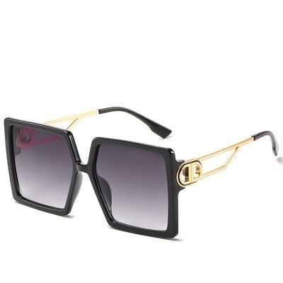 Stevvex Oversized Square Flat Top Sunglasses – UV400 Acrylic