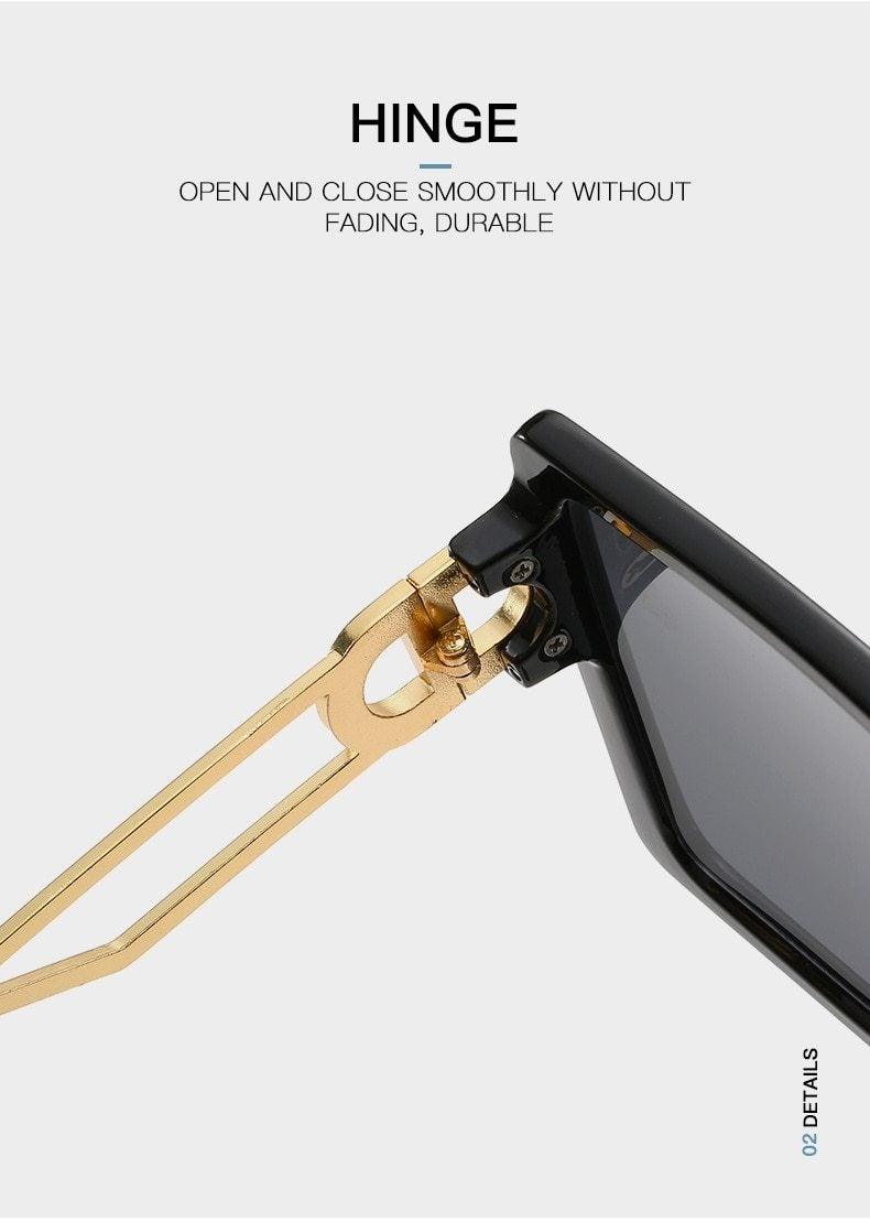 Stevvex Oversized Square Flat Top Sunglasses – UV400 Acrylic
