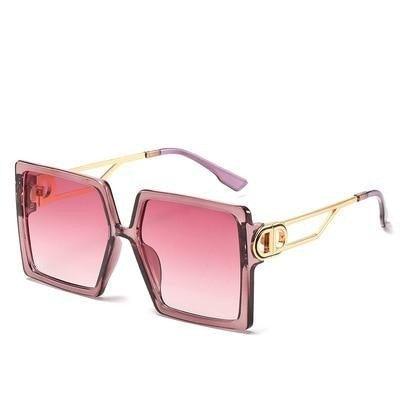 Stevvex Oversized Square Flat Top Sunglasses – UV400 Acrylic