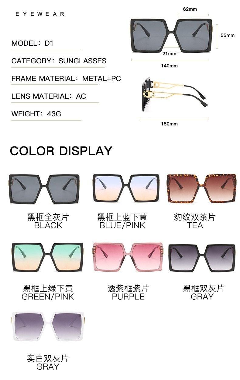 Stevvex Oversized Square Flat Top Sunglasses – UV400 Acrylic
