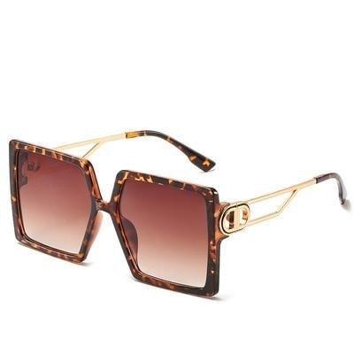 Stevvex Oversized Square Flat Top Sunglasses – UV400 Acrylic