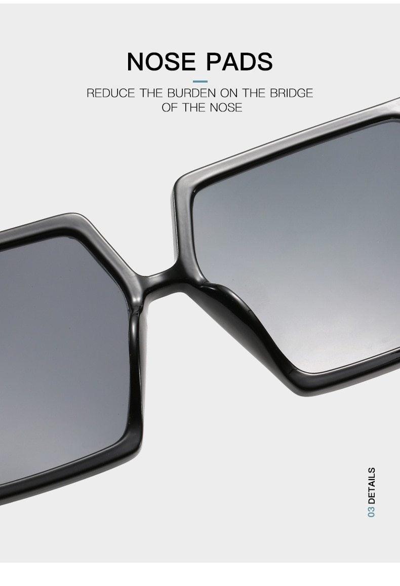 Stevvex Oversized Square Flat Top Sunglasses – UV400 Acrylic