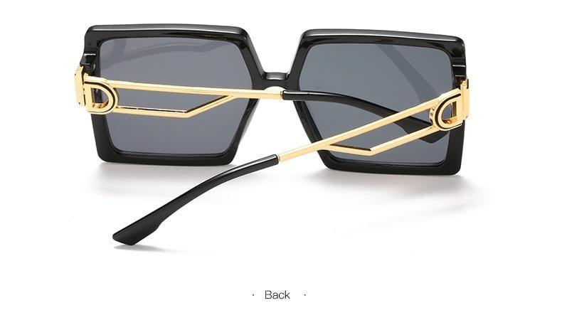 Stevvex Oversized Square Flat Top Sunglasses – UV400 Acrylic
