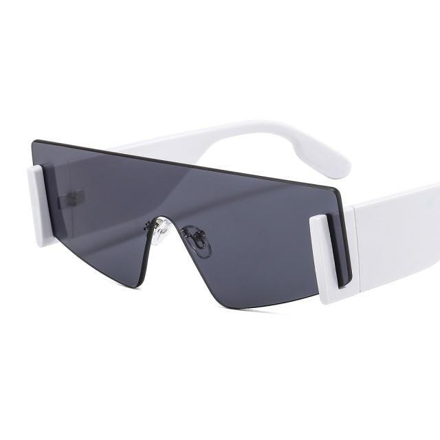 Stevvex Oversized Rimless Flat Top Square Sunglasses – UV400