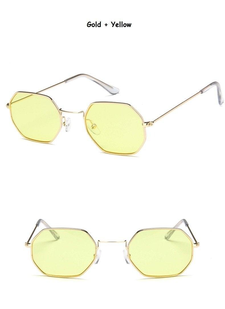Stevvex Metal Hexagon Polarized Sunglasses – UV400 Stainless Steel