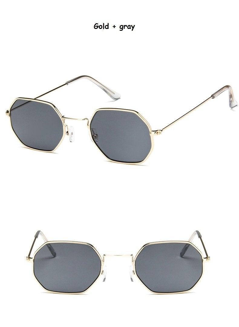 Stevvex Metal Hexagon Polarized Sunglasses – UV400 Stainless Steel