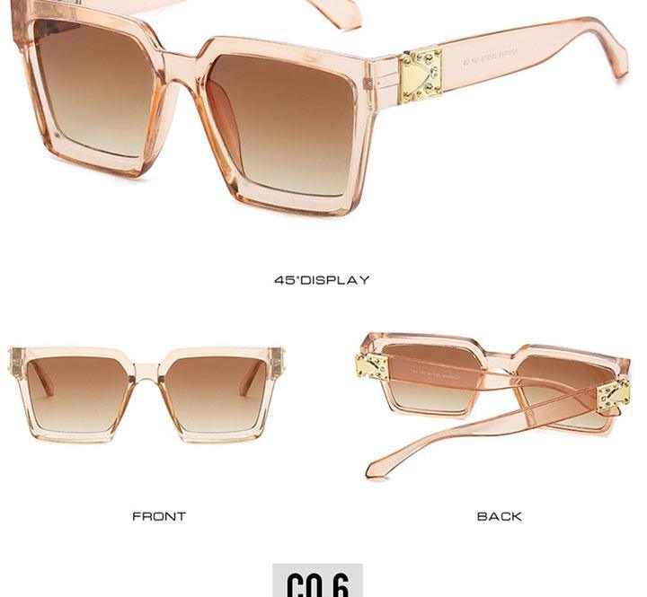 Stevvex Oversized Square Mirror Sunglasses – UV400 Women