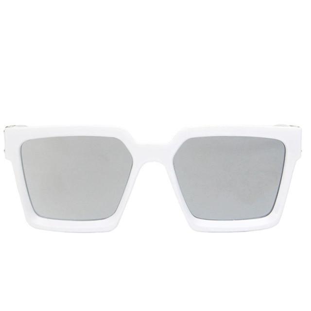 Stevvex Oversized Square Mirror Sunglasses – UV400 Women