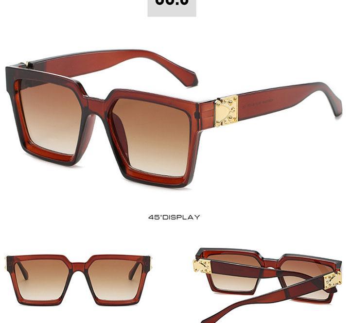 Stevvex Oversized Square Mirror Sunglasses – UV400 Women