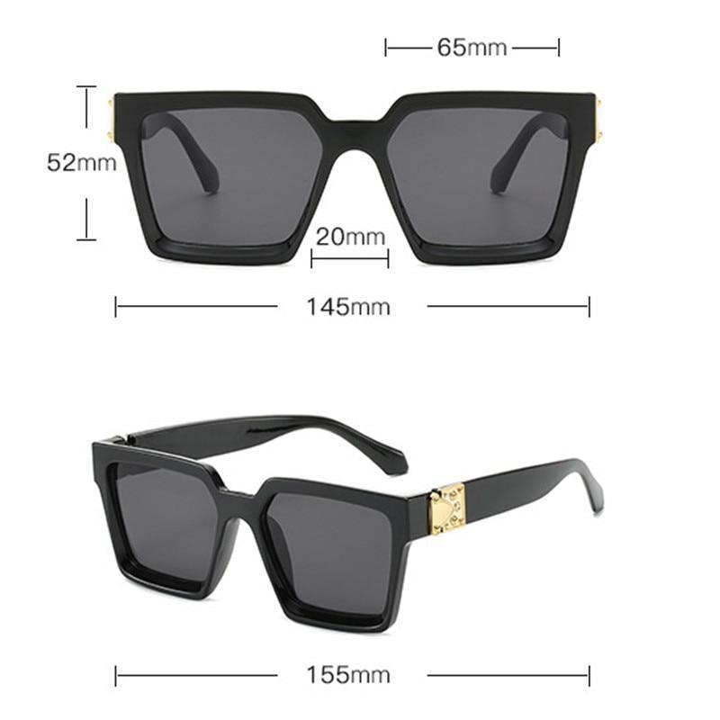 Stevvex Oversized Square Mirror Sunglasses – UV400 Women