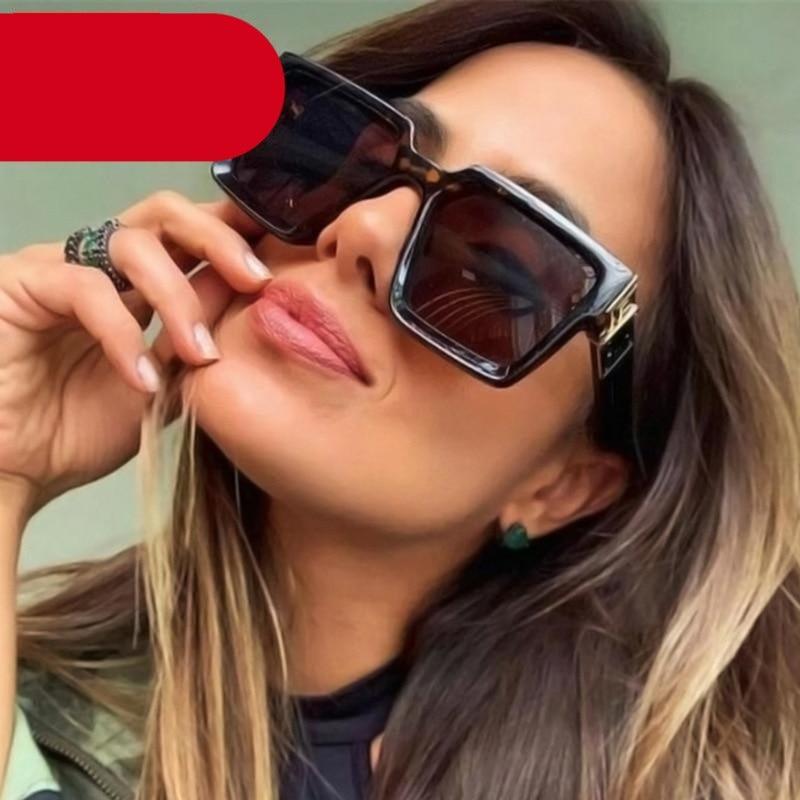 Stevvex Oversized Square Mirror Sunglasses – UV400 Women