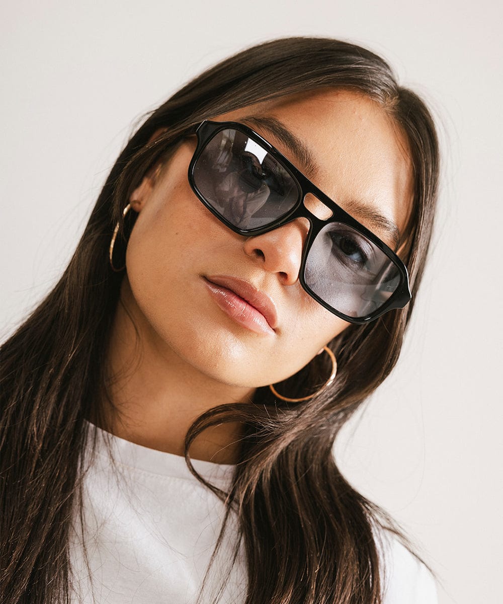 GIGI PIP Beau Aviator Sunglasses with metal frames and dark lenses displayed on a clean background