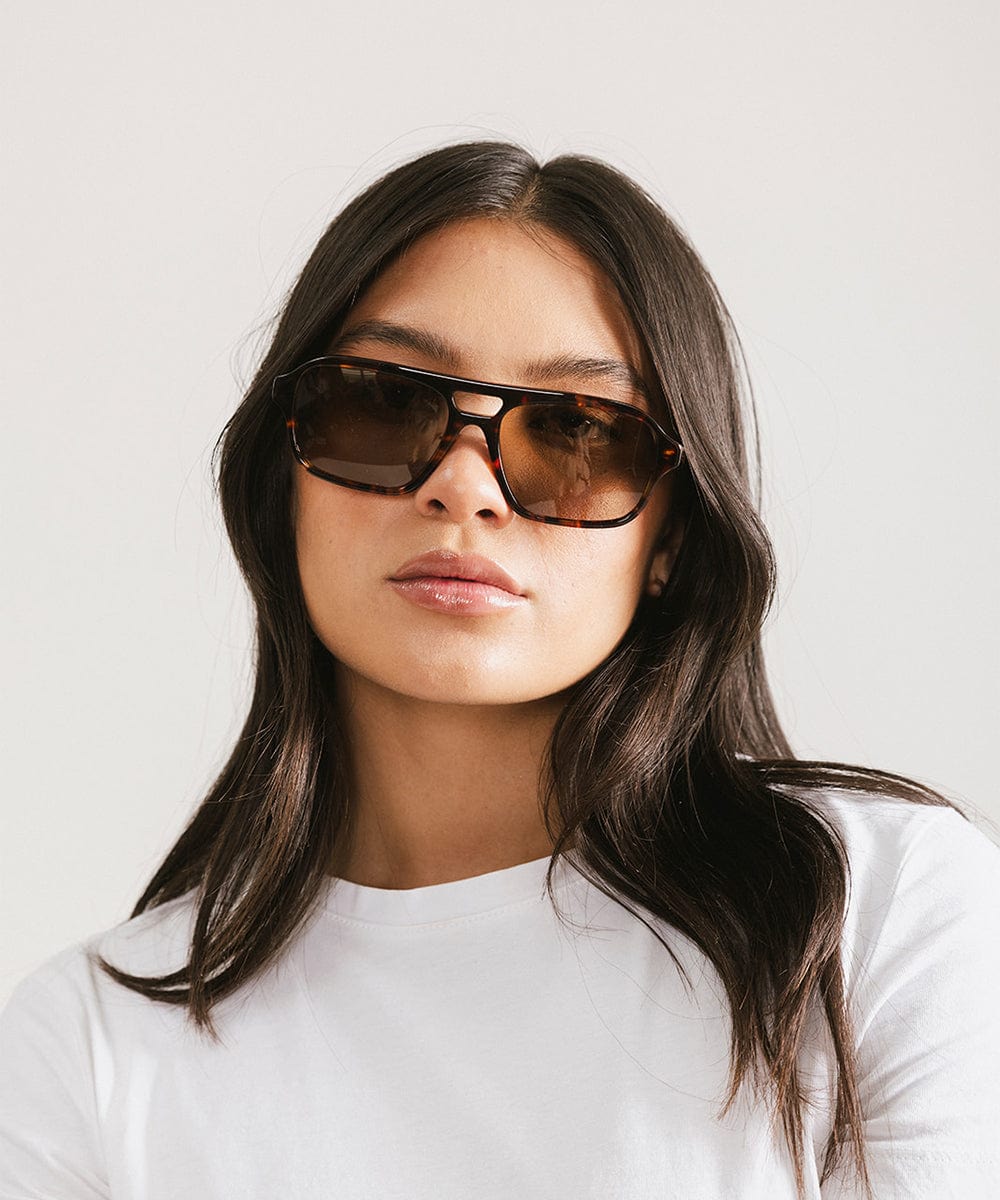 GIGI PIP Beau Aviator Sunglasses with metal frames and dark tinted lenses, stylish eyewear for sun protection.