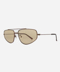Brown Sienna aviator sunglasses by GIGI PIP with metal frames and polarized lenses, displayed on a neutral background.