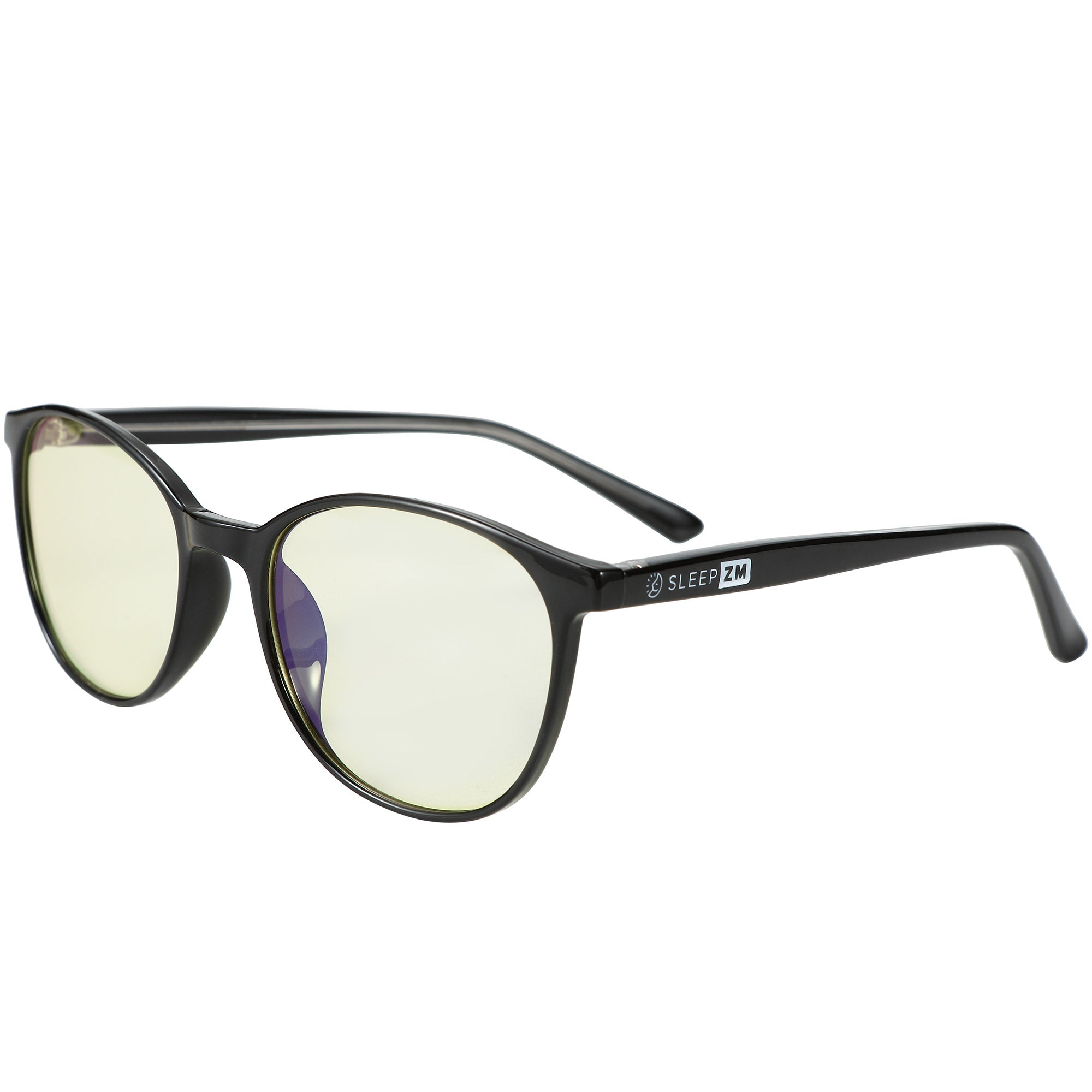 Blue Light Glasses by Sleep ZM for kids, Taylor Kids model in black, featuring yellow accents, designed for daytime eye protection.