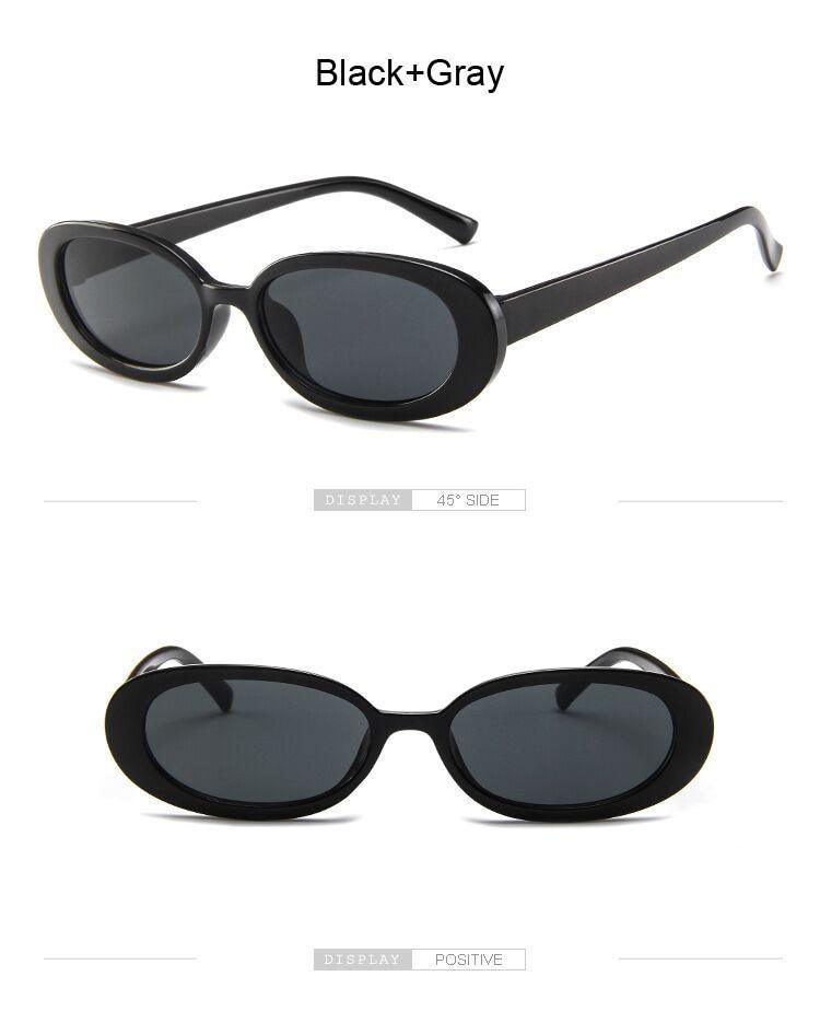 Stevvex Narrow Oval Skinny Polarized Sunglasses – 90s Retro UV400
