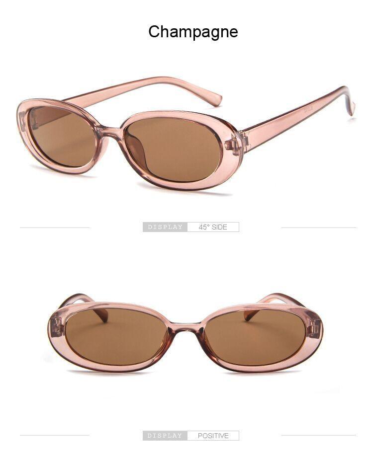 Stevvex Narrow Oval Skinny Polarized Sunglasses – 90s Retro UV400