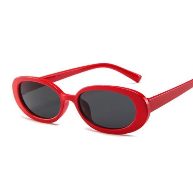 Stevvex Narrow Oval Skinny Polarized Sunglasses – 90s Retro UV400