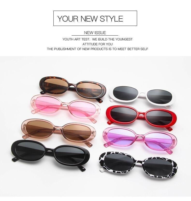 Stevvex Narrow Oval Skinny Polarized Sunglasses – 90s Retro UV400