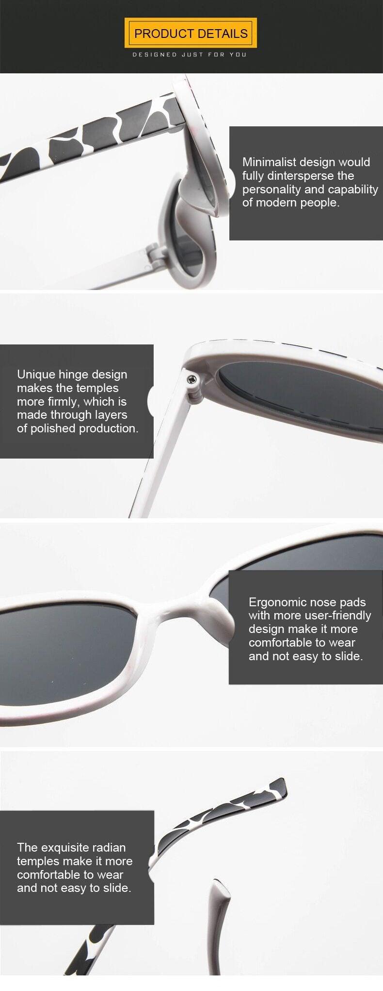 Stevvex Narrow Oval Skinny Polarized Sunglasses – 90s Retro UV400