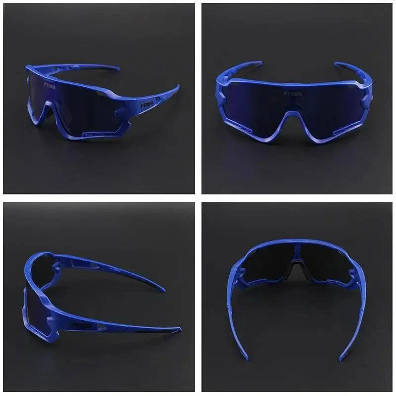 Unisex Stevvex sport cycling sunglasses with sleek design, UV protection, and tinted lenses for outdoor cycling activities.