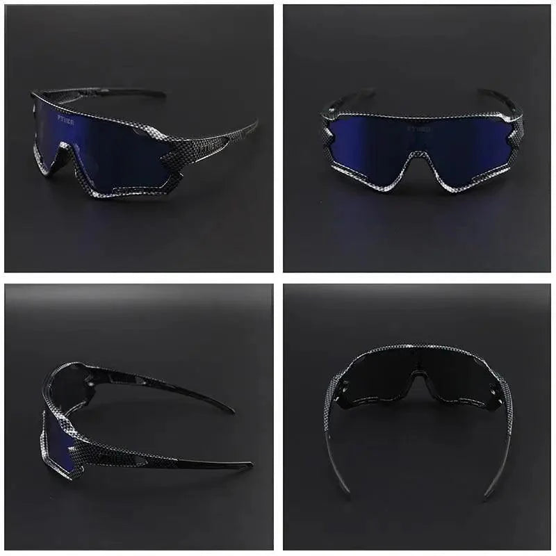 Unisex Stevvex sport cycling sunglasses with sleek design, UV protection, and wraparound lenses for outdoor cycling activities.