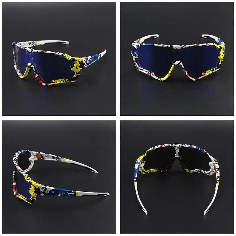Unisex Stevvex cycling sunglasses with sporty design, UV protection, and cool style for men and women during outdoor rides.
