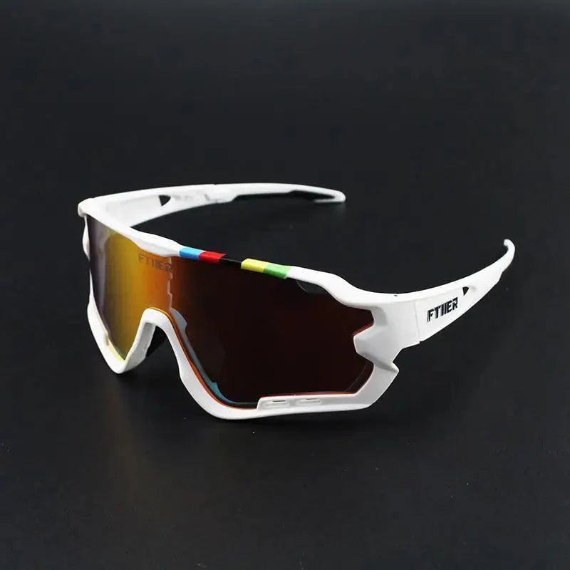 Unisex sport cycling sunglasses by Stevvex with black frames and tinted lenses, designed for outdoor cycling activities.