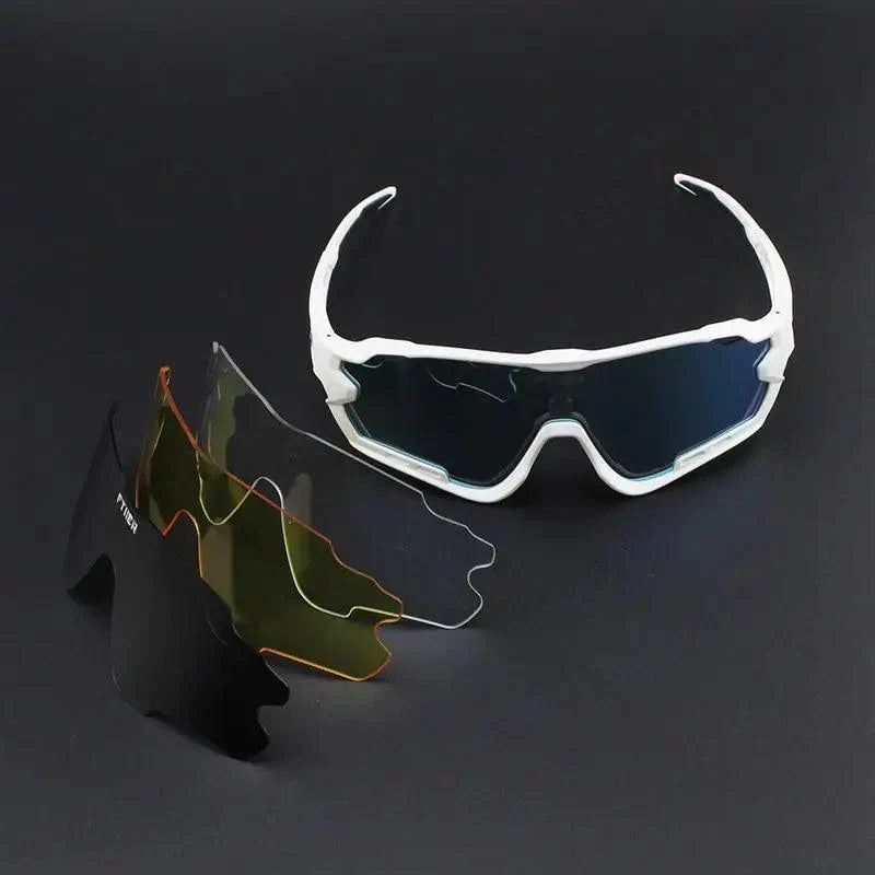Unisex Stevvex sport cycling sunglasses with sleek design, UV protection, and polarized lenses for outdoor cycling activities.