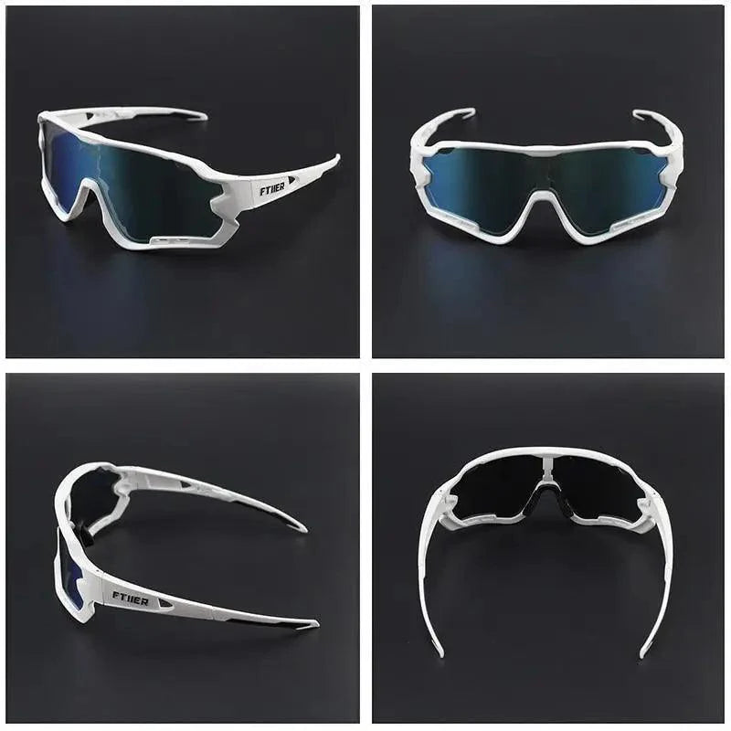 Unisex Stevvex sports cycling sunglasses with sleek black frame and tinted lenses for outdoor riding and active wear.
